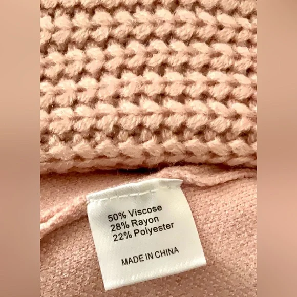 Zesika Pullover Sweater/Sweatshirt w/ Novelty Knit Sleeves Soft Pink Medium - Picture 12 of 12